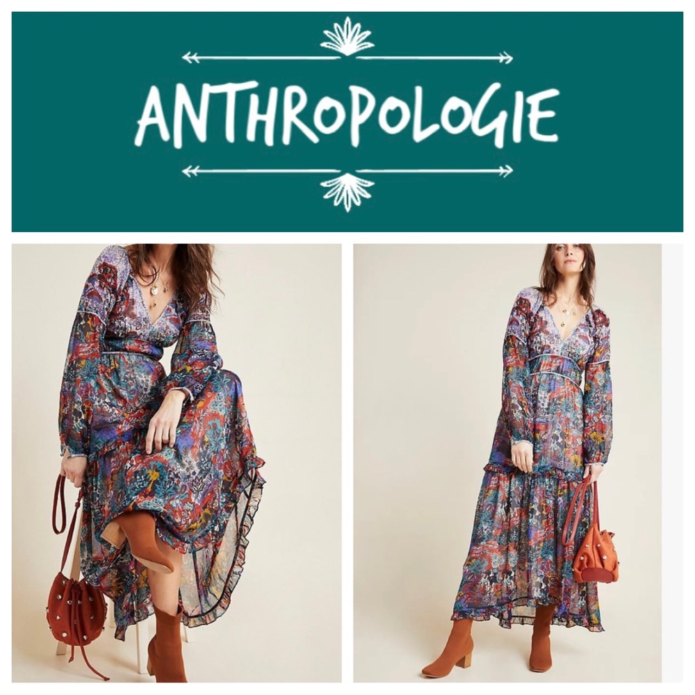 Maeve Annabella Floral Maxi Viscose Romantic Boho Dress